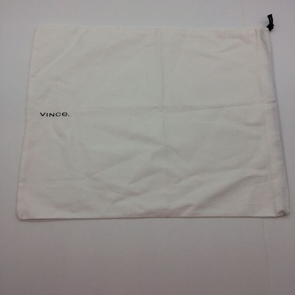 Vince. Large White Cotton Dust Bag with Black Print and Drawstring - Picture 5 of 5